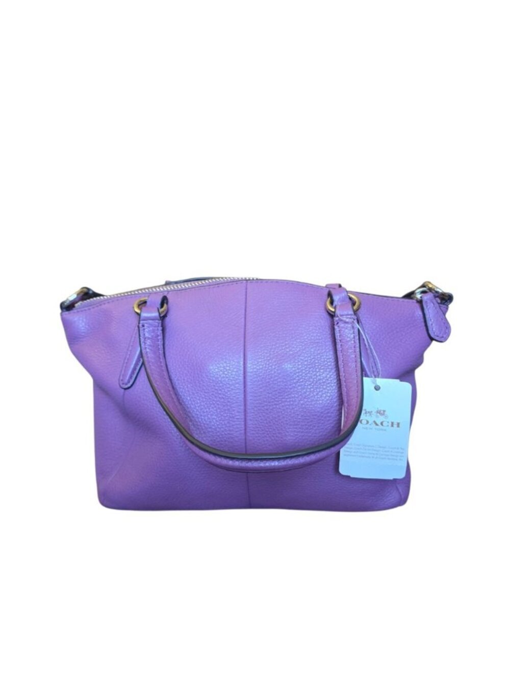 Coach Mini Kelsey Satchel Mauve Purple Pebbled Leather Crossbody Bag F57563 NWT - Picture 6 of 16